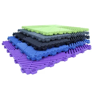 Wholesale Flexible Interlocking Plastic 400x400x18mm Floor Mat PP Garage Floor Tiles For Car Parking Carwash Detailing Shop