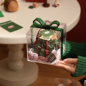 Transparent Acrylic Gift Container, Clear Storage for Christmas Hampers & Gifts, Perfect for Home & Retail