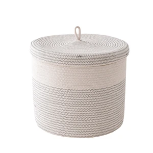 Multifunctional Eco-Friendly Storage Basket with Lid and Handheld Sundries Box