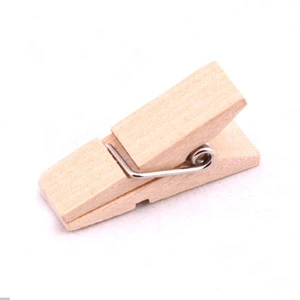High Quality 3.6 cm Wood Color Mini Wooden Peg Clothespin Spring Wood Clip