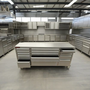 OEM ODM Heavy-Duty Stainless Steel 15-Drawer Tool Chest Trolley Workbench Garage Workshop Storage Cabinet Kitchen Cabinets