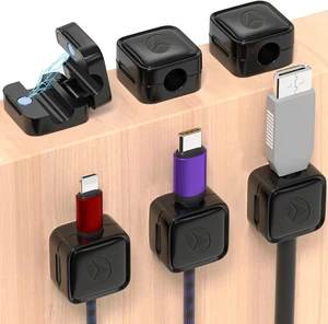 Portable Magnetic Seamless Cable Management Clip Multi Purpose Storage Accessories Cord Clips for Cable Charger Headphones