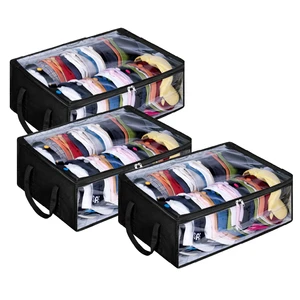 Transparent Closet Organizer Clothing and Hat Storage Bag with Handle