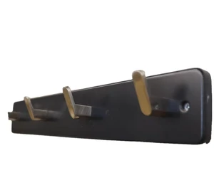 Black Wall Mount Hook Rail Nordic Style Living Room Coat Rack 5 Hooks MDF 500x70mm Home Organization