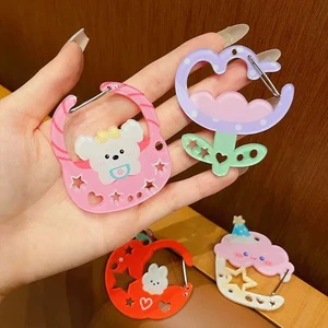 SQ SQ018 Kpop Thickened Acrylic Mountain Buckle Zinc Alloy Carabiner Custom Couple Anti-Lost Pendant Backpack OEM&ODM