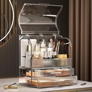 Modern Eco-Friendly Makeup Storage Box Transparent Rectangular Organizer Multifunctional Design Lipstick Organization