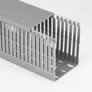 Industrial Pvc Cable Duct Slotted Perforated Open Slot Wire Organizer for Control Panel Electrical Cabinet System Pvc Trunking