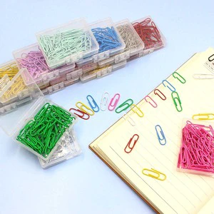 Wholesale 50pcs Colorful Steel Paperclip for Office File Organization and Bookbinding Candy Metal Paper Clip Holder