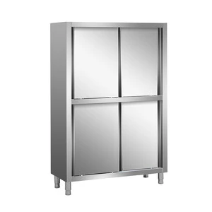 304 Stainless Steel 4-Door Bowl/Tableware Storage Cabinet Shelving-Commercial Hotel Kitchen | Customizable Polished Finish