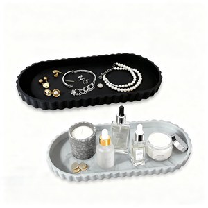 Versatile Oval Silicone Storage Tray Decorative Countertop Holder For Dresser Desk Table Sundries Organizing Lightweight