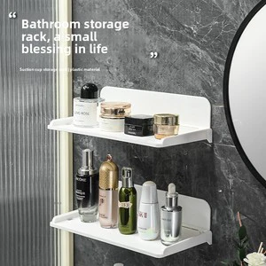 Foldable Nail-Free Plastic Wall Storage Rack Seamless Installation Multi-Purpose Punch-Free No Installation Required Minimalist