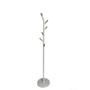 Newest Modern Elegant Metal Adjustable Height Freestanding Coat Rack with 6 Hooks for Office and Home Storage