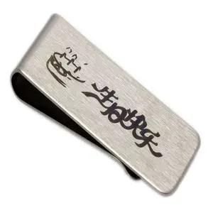 Customize Laser Logo Bag Clips Notebook Holder Metal Wallet Business Card Holder