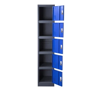 Customized 5 Door Steel Locker Assembled Combination Lock Durable Key Lock Secure Modern Style Public Student Museum