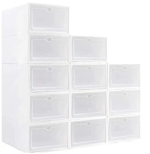 Household thickened Stackable Shoe Storage Box Plastic Storage wonder