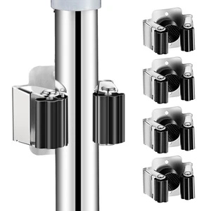 Wall Mounted Utility Rack with Screws Stainless Steel Broom Hanger Mop Holder Rack for Kitchen