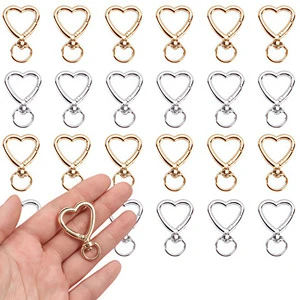 Heart Shaped Spring Ring Clasp Swivel Snap Hook Clasp Clip Lobster Pendant Buckle Keychain for Bag Charm Handbag Accessories