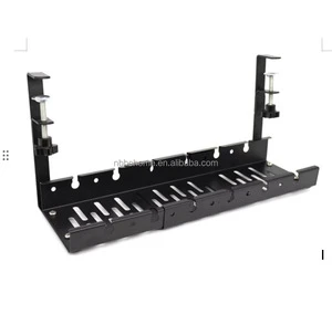 BOCHENG Desk Wire Cord Organizer Kit No Drill Under-Desk Cable Management Tray Clamp Mount Computer Cord Organizer Drawer