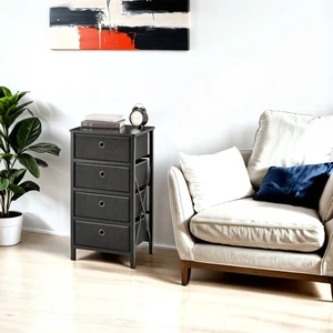 Modern 4-Drawer Bedroom Sturdy Wooden Frame Chest of Drawers Storage Dresser
