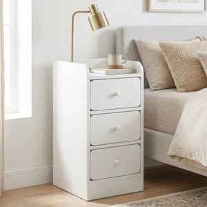 Wholesale White 3 Drawer Bedroom Side Cabinet Furniture Wooden Nightstand Bedside Table For Living Room