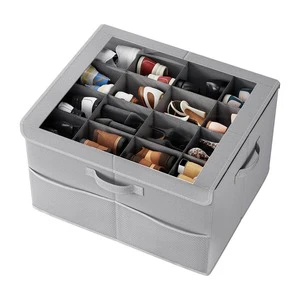 Multifunction Shoes Storage Box with Hard Handles Shoes Organization 16 Grid Shoes Storage Box