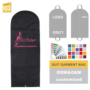 Hot Sale High Quality Non Woven Travel Storage Bags Foldable Handle Suit Clothes Cover with Zipper Dustproof
