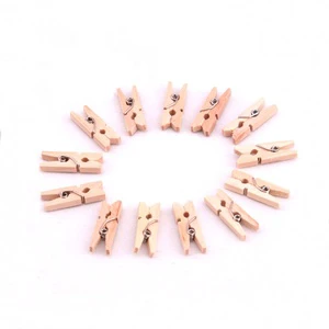 Fashional Wholesale 2.5 cm Natural Wood Color Mini Wooden Clip/Pegs Fancy paper clip Clothespins