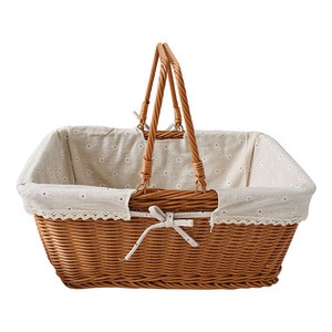 Rattan-style Storage Basket, Flower Basket, Shopping Basket, Plastic Rattan Woven Fruit Basket