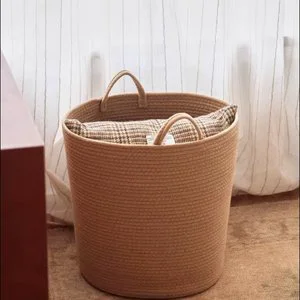 Clothes Storage Baskets Woven Foldable Toy Cotton Rope Woven Storage Baskets