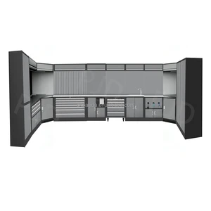 Cold Rolled Steel OEM Garage Storage Wall Cabinet Anti-Rust Coating Adjustable Shelves for Car Repair Workshop Tool Organization