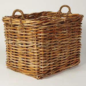 Natural Woven Rattan Rectangular Customizable Multifunctional Storage Basket Eco-Friendly Organizer for Home and Office