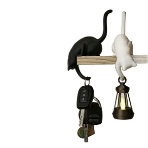 QY Brand 3D Printed PLA Material Light Luxury Cute Cat-shaped Hanging Storage Hook for Home