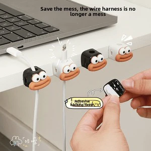 Magnetic Data Cable Organizer Winder Charging Cable Holder Plastic Material No-Drilling Required Wire Management Desktop Storage
