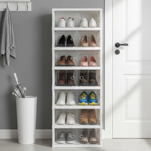 ShenYu 20 Inch Modern Design Plastic Shoe Cabinet Storage Box Foldable Shoes Rack for Home