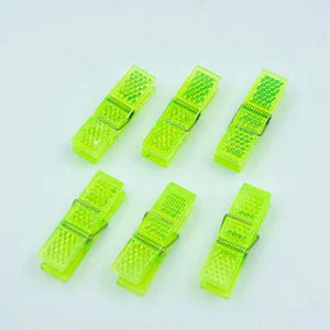 Neon Green Reflective ABS Lightweight Multifunction Pushpins Safety Clothespins Custom Logo Bicycle Outdoor Camping Laundry Food