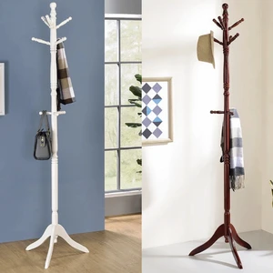 Competitive Price Superior Quality Modern Rubber Wood Living Room Coat Storage Rack with 1 Shelf Home Furniture