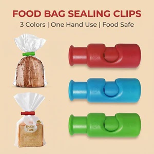 Reuseable Easy Squeeze & Lock Customized Food Bag Cinch Clips Collection Bag Clips for Storage