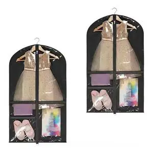 Foldable Hanging Non-Woven Fabric & PVC Clothing Storage Bag for Home and Travel