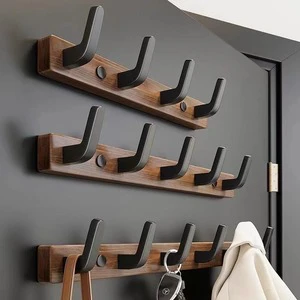New Design Over-Bedroom-Door Hook Coat Rack Wall Entryway Punchless Creative Solid Wood Hanger Wholesale