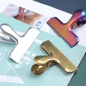 Food Moisture-proof Sealing Stainless Steel Multi-functional Color Long Tail Document Bill Clip Snack Bag Sealing Clip