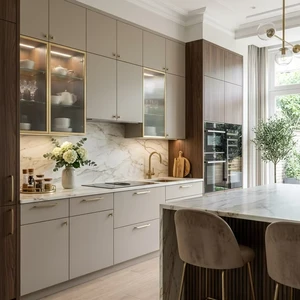 Parcos Whole House Customization Melamine OSB Or MDF Wardrobes Vanities Storage And Kitchen Cabinet With Islands