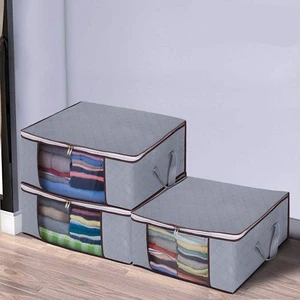 Quilt Storage Bag Large Capacity Storage Box Quilt Organizer Foldable Clothes Storage for Household for Wardrobe