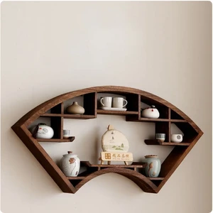 Factory Price Customization Single Wall Hanging Display Rack Multifunctional Chinese Solid Wood Floating Rack
