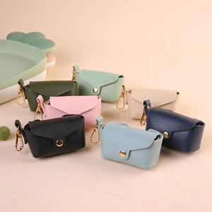 Solid Color Rivet Pet Toilet Bag Storage Portable Dog Waste Bag Dispenser With Leather Clip Pet Toilet Bag Storage Bag