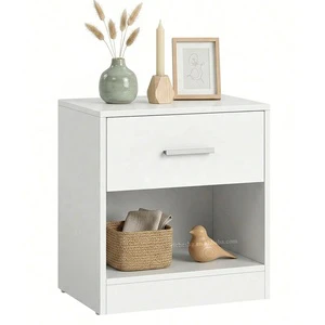 White Bedside Table 1 Drawer Cabinet Wood Bedroom Furniture Night Stand Nightstand