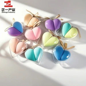 Soft Beauty Sponge With Heart-Shaped Case Makeup Blenders Puff Portable Storage Box Custom Logo Wholesale Factory Direct