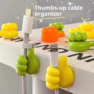 Creative Thumb Ins Multifunctional Adhesive Hook Organizer Data Cable Storage Finger Holder Single Tier Plastic PVC