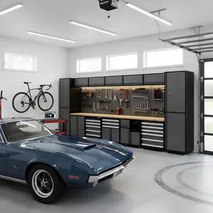 Heavy Duty Steel Garage Storage System with LED Lighting Pegboard 7 Drawers Workshop Use OEM Customizable