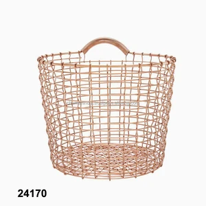 Iron Wire Basket Copper Plated