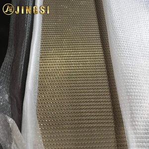 Brass Wire Crimped Metal Mesh For Cabinet Doors Stainless Steel Decorative Woven Wire Mesh For Kitchen Cabinet Inserts